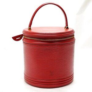 Authentic Louis Vuitton Vanity Bag Cannes Red Epi mn480-121725